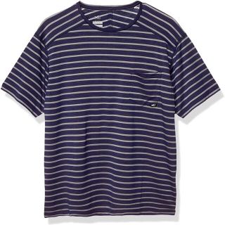 ミレー(MILLET)のMILLET ミレー ウールボーダーTシャツ ショートスリーブ青 メンズM 新品(登山用品)