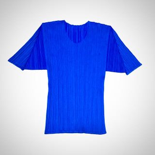 プリーツプリーズイッセイミヤケ(PLEATS PLEASE ISSEY MIYAKE)のpleats please  イッセイ ミヤケ　トップス　ブルー　半袖(カットソー(半袖/袖なし))