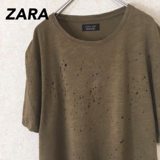 ザラ(ZARA)のZARA ザラ 半袖 Tシャツ 古着 ダメージ加工 メンズ レディース M(Tシャツ/カットソー(半袖/袖なし))