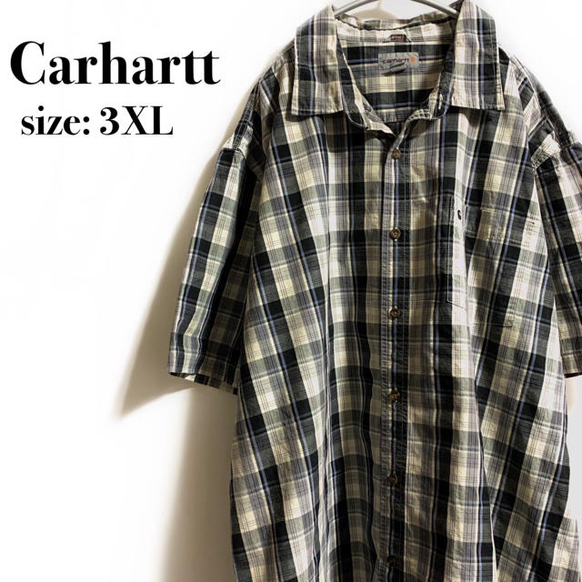 Carhartt カーハート ワークシャツ チェック 白 黒 ヴィンテージ 半袖