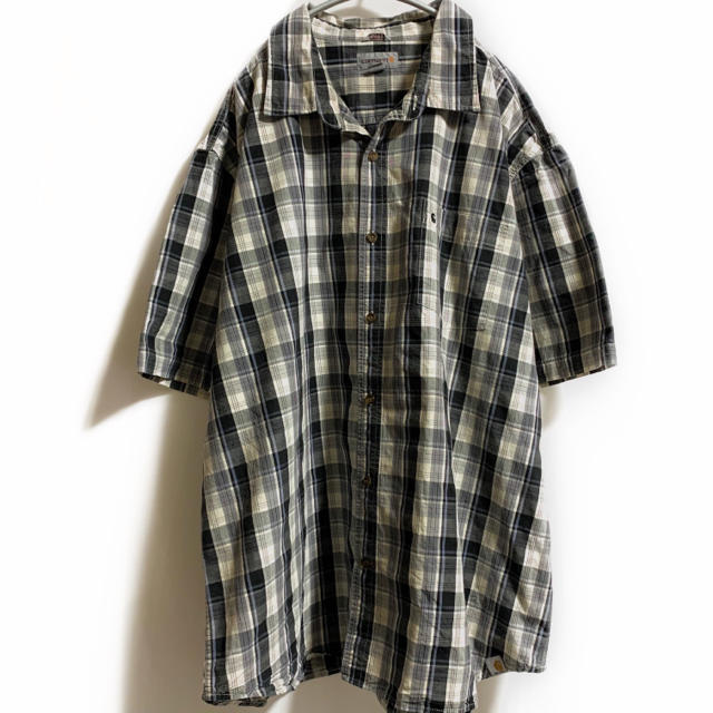 Carhartt カーハート ワークシャツ チェック 白 黒 ヴィンテージ 半袖 1