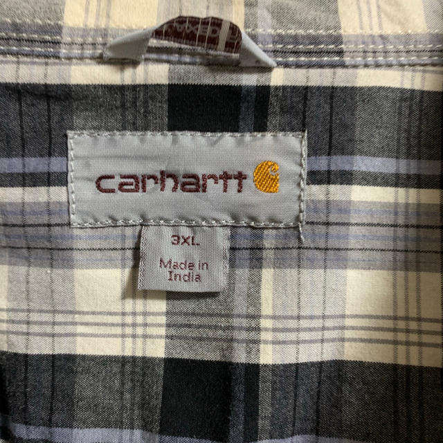 Carhartt カーハート ワークシャツ チェック 白 黒 ヴィンテージ 半袖 3