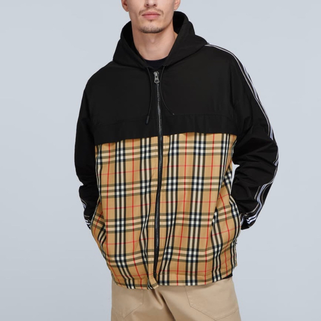 BURBERRY - 新品【 BURBERRY 】チェックパネル タフタ フーデッド