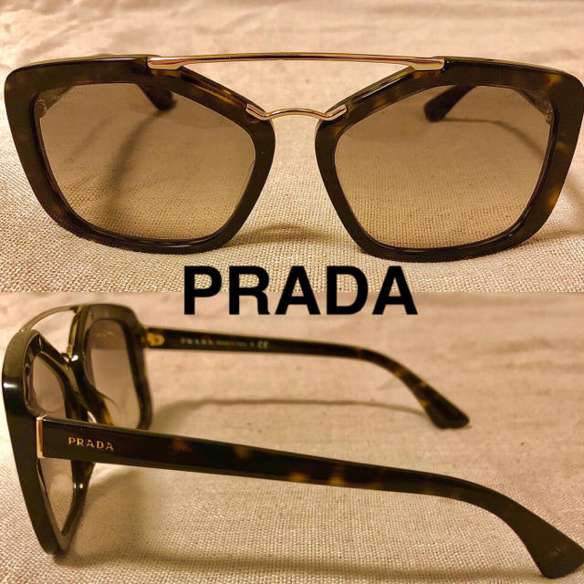 PRADA(プラダ)のPRADA サングラス　ティアドロップ　べっこう　ブラウン　ロゴ入り　イタリア製 メンズのファッション小物(サングラス/メガネ)の商品写真