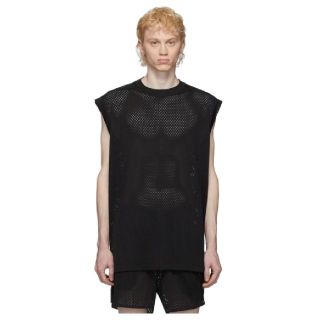 リックオウエンス(Rick Owens)のRick Owens Champion ブラックメッシュ ノースリーブ(タンクトップ)