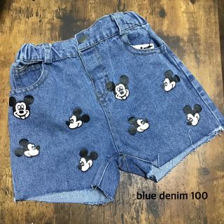 ザラキッズ(ZARA KIDS)の新品　デニムショートパンツ　デニム　パンツ　ミッキー　mickey 100(パンツ/スパッツ)