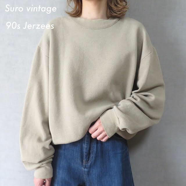 90s ジャージーズ スウェット トレーナー ベージュ 女子 vintage