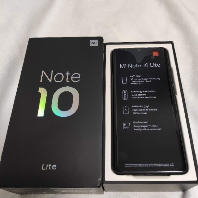 最新　Xiaomi Mi Note 10 Lite 国内版 スマホ/家電/カメラのスマートフォン/携帯電話(スマートフォン本体)の商品写真