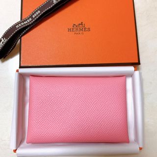 エルメス(Hermes)のエルメス　カルヴィ　カードケース　名刺入れ　ローズコンフェッティ　未使用　ピンク(名刺入れ/定期入れ)