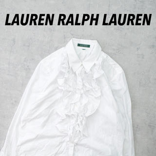 ラルフローレン(Ralph Lauren)のLAUREN RALPH LAUREN ドレスシャツ フリル ホワイトシャツ(シャツ/ブラウス(長袖/七分))
