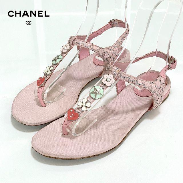 CHANEL トングサンダル　ピンク