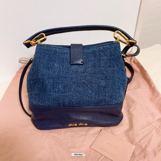 新品☆ miumiu デニムマドラス　2way ショルダーバッグ