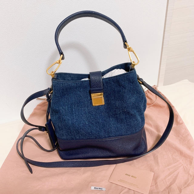 新品☆ miumiu デニムマドラス　2way ショルダーバッグ