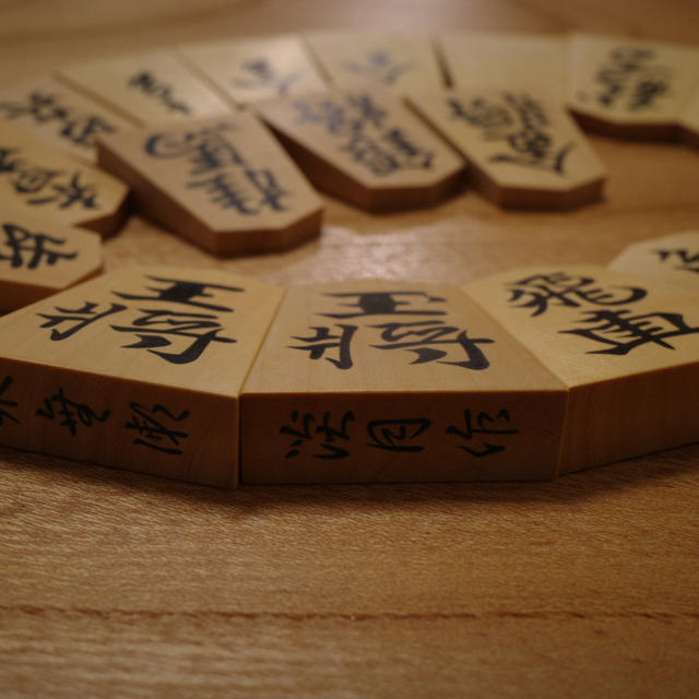 将棋駒 淡月作 水無瀬書 薩摩黄楊 彫埋駒-