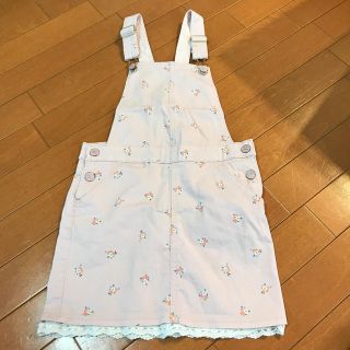 エイチアンドエム(H&M)の美品！【120-128】H&M ガールズ　サロペット　スカート　花柄×レース(スカート)