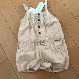 ビケット(Biquette)のビケット　90 サロペット　半ズボン　つなぎ　女の子　新品タグ付き(パンツ/スパッツ)