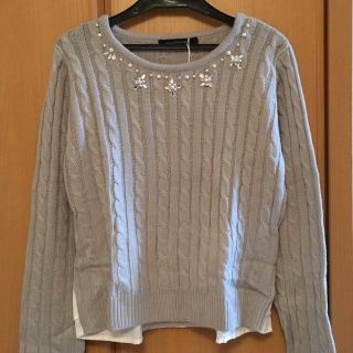 ページボーイ(PAGEBOY)の新品☆ビジュー＆パール付き重ね着風ニット(ニット/セーター)