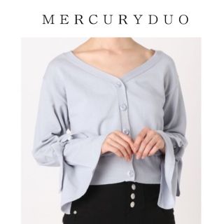 マーキュリーデュオ(MERCURYDUO)のマーキュリーデュオ カーディガン 水色 リボン(カーディガン)