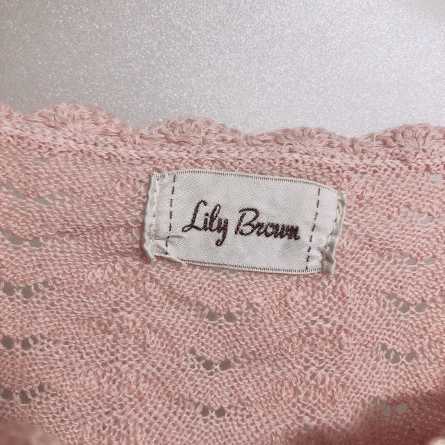 Lily Brown(リリーブラウン)のレディース  リリーブラウン ピンク　カーディガン  シフォン レディースのトップス(カーディガン)の商品写真