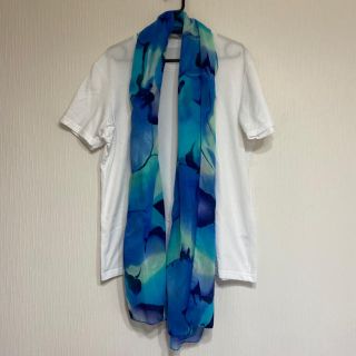 アズールバイマウジー(AZUL by moussy)の《美品》ブルー ストール(ストール/パシュミナ)