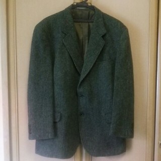 ハリスツイード テーラードジャケット(メンズ)（グリーン・カーキ/緑色 