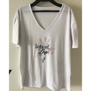 エイミーイストワール(eimy istoire)のエイミーイストワール フラワーVネックTシャツ(Tシャツ(半袖/袖なし))