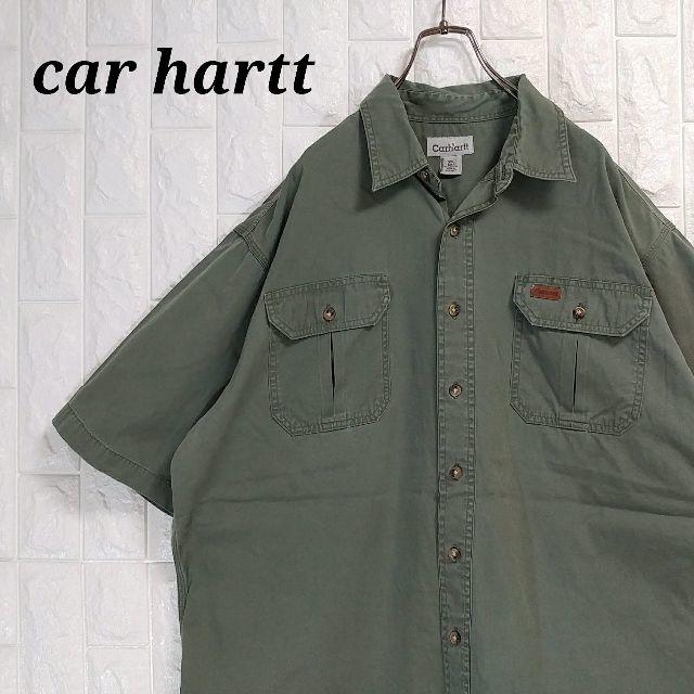 carhartt(カーハート)のカーハート 半袖ワークシャツ 革タグ ワンポイント ビッグシルエット メンズのトップス(シャツ)の商品写真
