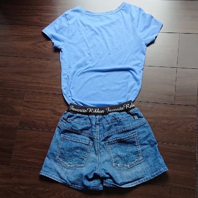 GAP(ギャップ)のGAP青Tシャツ&ショートパンツ non様専用 キッズ/ベビー/マタニティのキッズ服女の子用(90cm~)(Tシャツ/カットソー)の商品写真