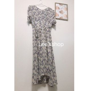 ザラ(ZARA)のレディース ロング ワンピース 小花柄 パフスリーブ 夏 新品 未着用  A(ロングワンピース/マキシワンピース)