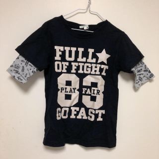 サンカンシオン(3can4on)の2枚セット 3can4on 半袖 Tシャツ 重ね着風 ブラック 子供 120(Tシャツ/カットソー)