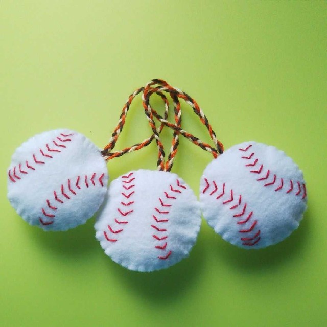野球ボール&だるまお守り ハンドメイド フェルト | cienciahoy.org.ar
