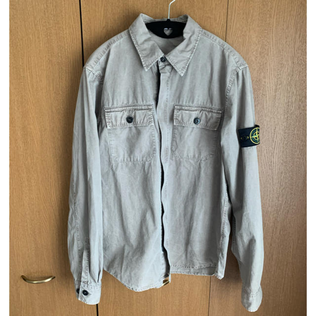 STONE ISLAND 高密度 コットン ミリタリー シャツ M