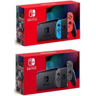 ニンテンドースイッチ(Nintendo Switch)のニンテンドースイッチ 本体 新型   ネオン カラー  ×1台 グレー ×1台(家庭用ゲーム機本体)