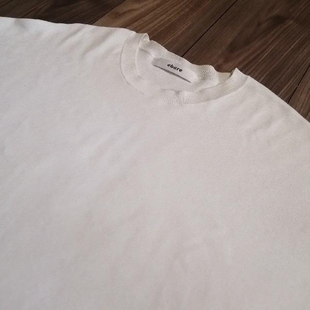 Drawer(ドゥロワー)のebure（エブール）柔らかコットンクルーネック半袖ニット レディースのトップス(Tシャツ(半袖/袖なし))の商品写真