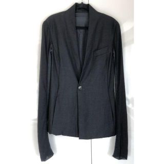 リックオウエンス(Rick Owens)の★of様売約済み★リックオウエンス 春夏ノーカラージャケット ブラック38(ノーカラージャケット)