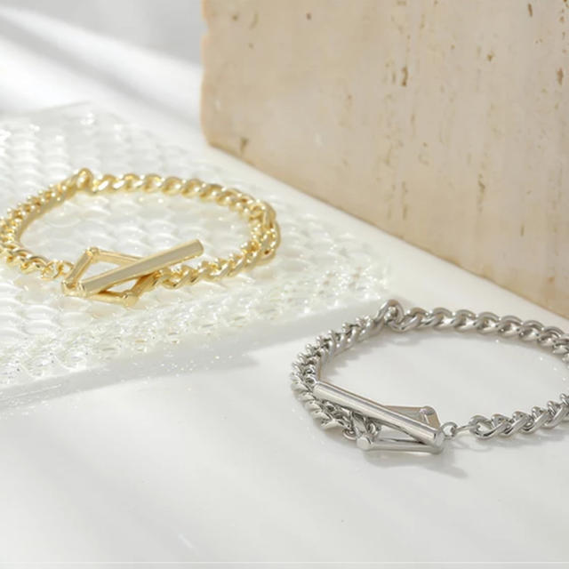 Ron Herman(ロンハーマン)のSquare chain gold bracelet No.379 レディースのアクセサリー(ブレスレット/バングル)の商品写真