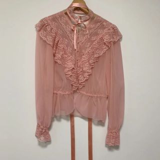 ロキエ(Lochie)のvintage pink lace blouse(シャツ/ブラウス(長袖/七分))