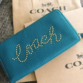 コーチ(COACH)の超美品COACHコーチウォレット長財布スタッズ(財布)