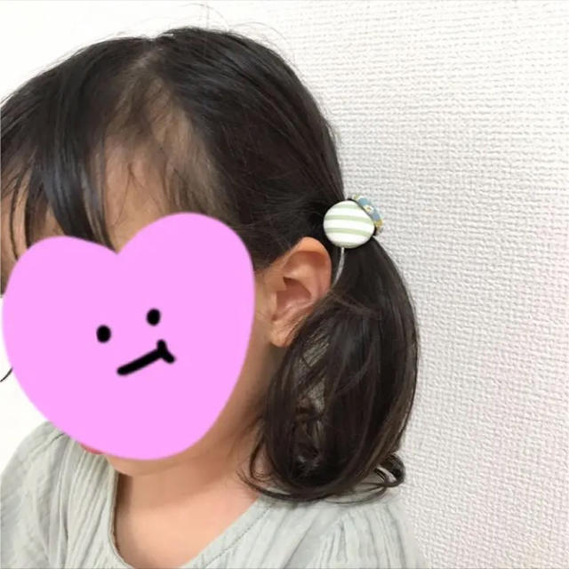 くるみボタンのヘアゴム 107