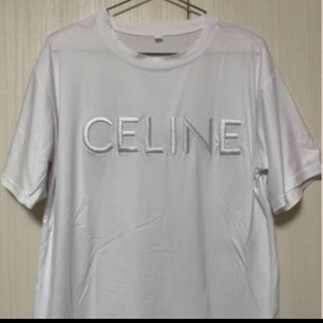 新品 ロゴT 白 Tシャツ セリーヌ パロディ 韓国 レディースのトップス(Tシャツ(半袖/袖なし))の商品写真