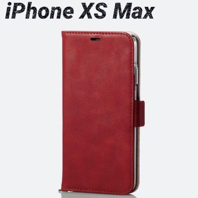 ELECOM(エレコム)のiPhoneXS Max ケース 手帳型 極み レッド ソフトレザー カバー スマホ/家電/カメラのスマホアクセサリー(iPhoneケース)の商品写真