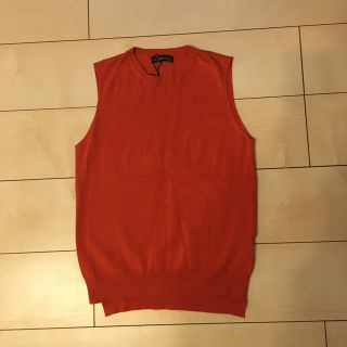 ザラ(ZARA)のZARAオレンジ ノースリニット(カットソー(半袖/袖なし))