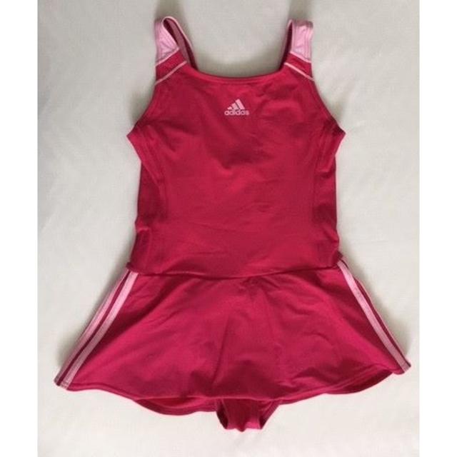 adidas(アディダス)の中古adidas 子供水着  160サイズ　レッド キッズ/ベビー/マタニティのキッズ服女の子用(90cm~)(水着)の商品写真