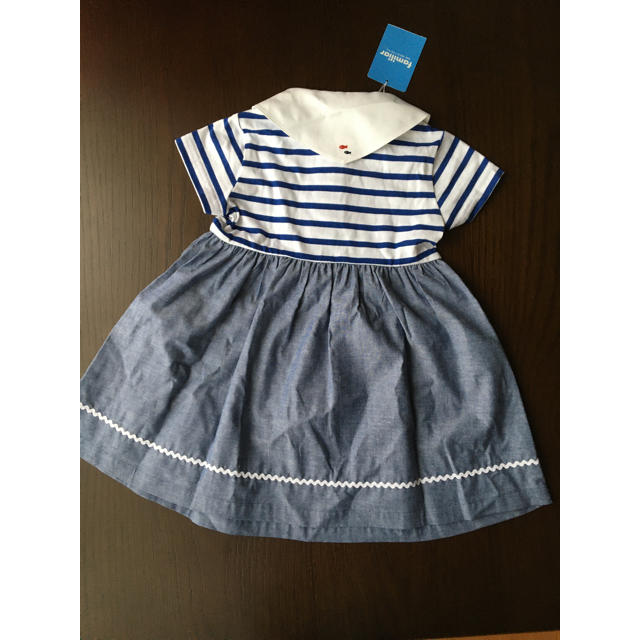 familiar(ファミリア)の新品　ファミリア  セーラーワンピース　100 キッズ/ベビー/マタニティのキッズ服女の子用(90cm~)(ワンピース)の商品写真