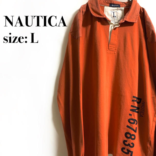 NAUTICA(ノーティカ)のヴィンテージ NAUTICA ノーティカ オレンジ RN.67835 ポロシャツ メンズのトップス(ポロシャツ)の商品写真