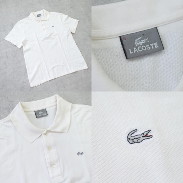 LACOSTE(ラコステ)のLACOSTE ラコステ 日本製 チビワニ 刺繍 オーバーサイズ 白シャツ レア メンズのトップス(ポロシャツ)の商品写真