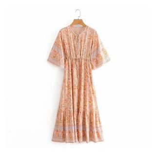 ザラ(ZARA)の1868＊S/S レトロ エスニック 花柄 ワンピース(ひざ丈ワンピース)