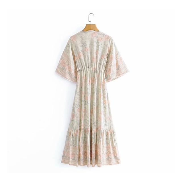 ZARA(ザラ)の1870＊S/S レトロ エスニック 花柄 ワンピース レディースのワンピース(ひざ丈ワンピース)の商品写真