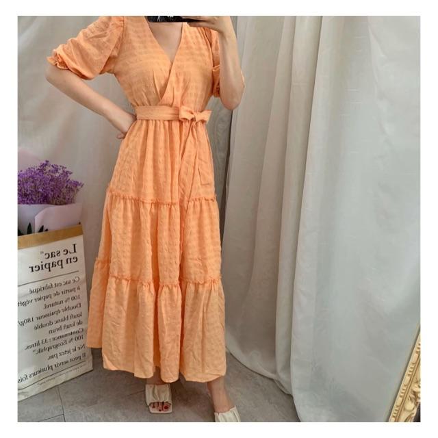 ZARA(ザラ)の1871＊S/S orange リボン ワンピース レディースのワンピース(ひざ丈ワンピース)の商品写真