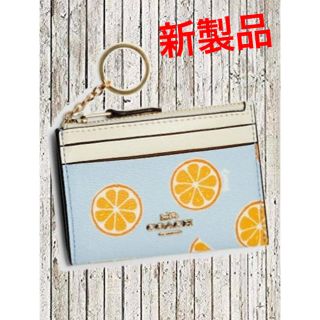 コーチ(COACH)の【COACH】新製品　限定品　オレンジ柄　定期入れ　キーリング付(パスケース/IDカードホルダー)